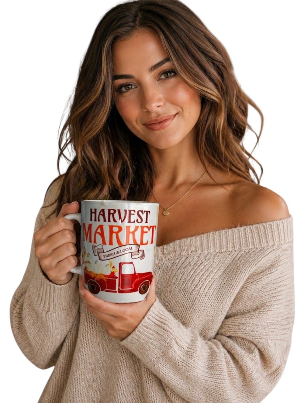 Handmade 15 oz Harvest Market Sublimated Coffee Mug | Farmhouse Ceramic Cup New